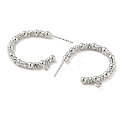 Brass Ring Stud Earrings Findings KK-K351-28P-1