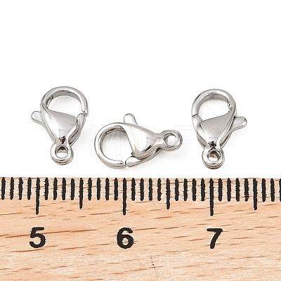 Tarnish Resistant 316 Surgical Stainless Steel Lobster Claw Clasps STAS-316-FL10A-1