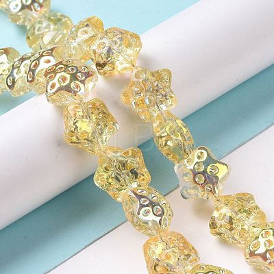 Transparent Electroplate Glass Beads Strands GLAA-C025-01B-1