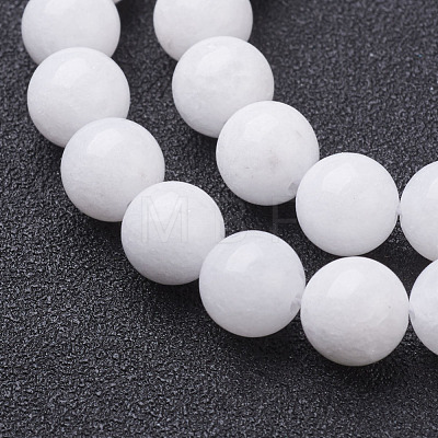Natural White Jade Beads Strands X-GSR8mmC067-1
