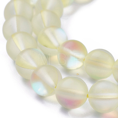 Synthetic Moonstone Beads Strands G-F142-10mm-14-1