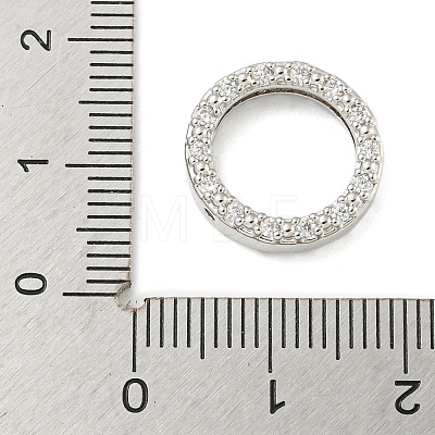 Brass Micro Pave Clear Cubic Zirconia Beads Frame KK-P277-58B-P-1