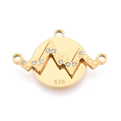 304 Stainless Steel Crystal Rhinestone Split Pendants STAS-T074-13G-1