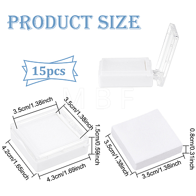 Transparent Acrylic Loose Diamond Display Boxes CON-WH0088-21-1