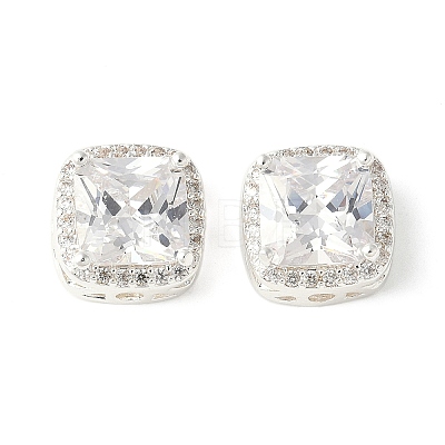 Brass Micro Pave Cubic Zirconia Beads KK-A253-20S-04-1