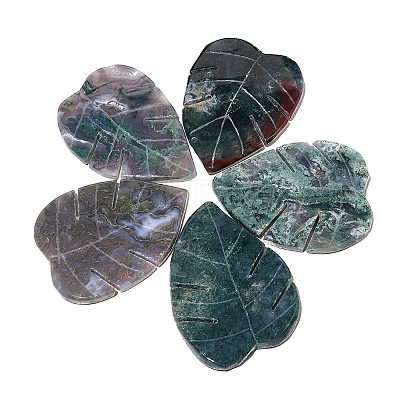 Natural Moss Agate Display Decorations G-PW0004-30-1