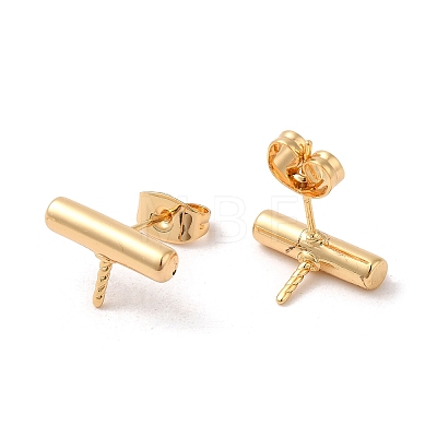 Column Brass Stud Earring Findings KK-M270-36G-1