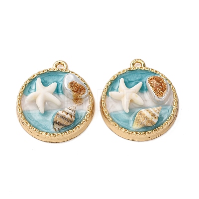 Alloy Enamel Pendants ENAM-B028-15KCG-1