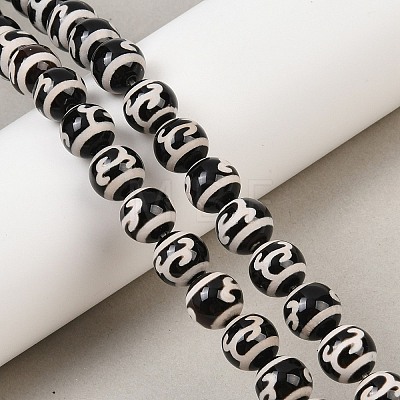 Tibetan Style dZi Beads Strands G-G328-A03-10mm-1
