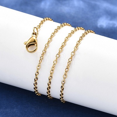 Ion Plating(IP) 304 Stainless Steel Cable Necklaces MAK-N016-12G-1