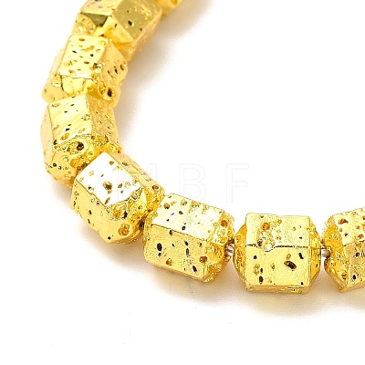 Electroplated Natural Lava Rock Beads Strands G-G984-09G-1