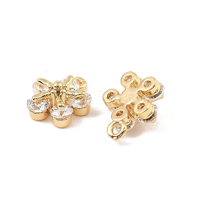Brass Micro Pave Cubic Zirconia Charms KK-C155-04G-01-1