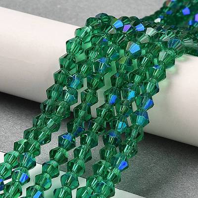 Transparent Electroplate Glass Beads Strands GLAA-F029-4mm-D10-1