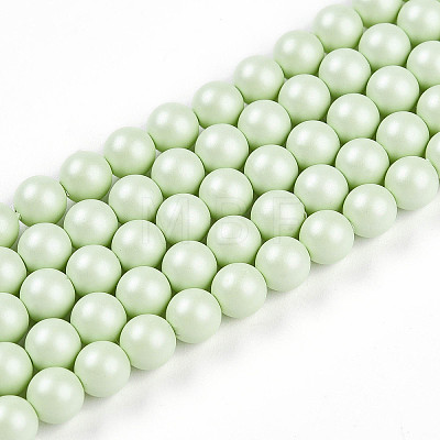 Baking Painted Pearlized Glass Pearl Bead Strands HY-N002-5mm-B02-1