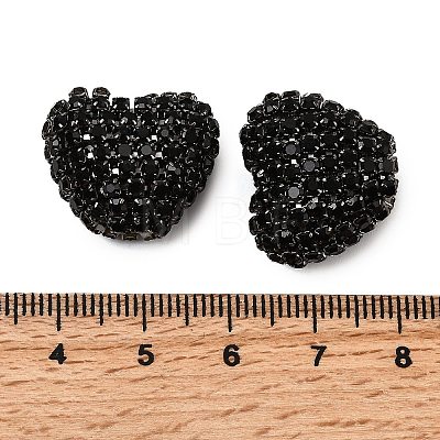 Sparkling Acrylic Heart Beads with Rhinestone Embellishment LS-OACR-NH0001-02A-08-1