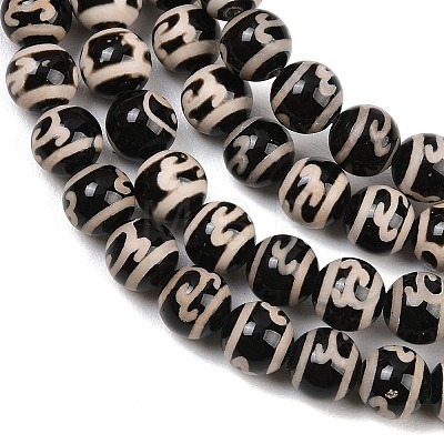Tibetan Style dZi Beads Strands G-G328-A03-8mm-1