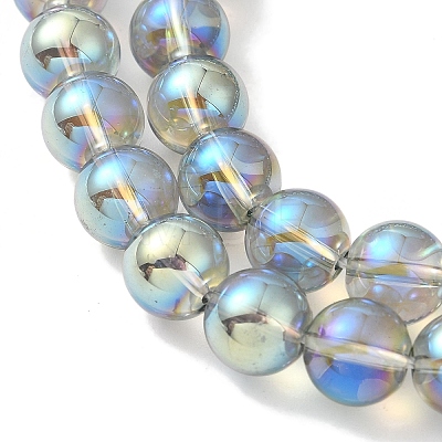 Transparent Electroplate Glass Beads Strands GLAA-T032-T8mm-C04-1