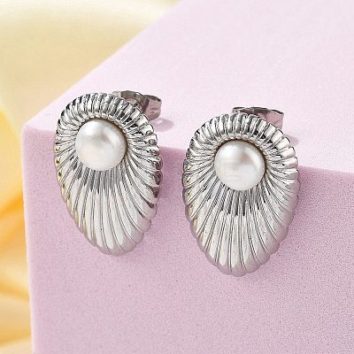 304 Stainless Steel Stud Earrings EJEW-S246-02P-1