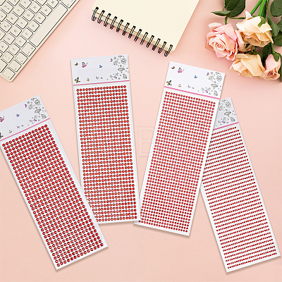 4 Sheets 4 Styles Acrylic Self Adhesive Stickers DIY-GF0014-71C-1