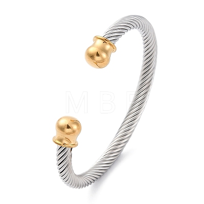 304 Stainless Steel Cuff Bangles BJEW-P310-17GP-1