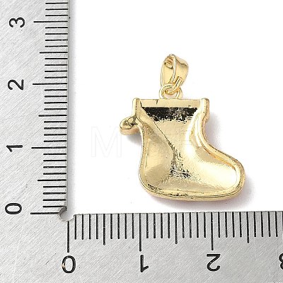Christmas Brass Enamel Pendants KK-K305-08A-G-1