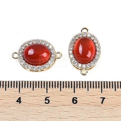 Natural Carnelian(Dyed & Heated) Oval Connector Charms KK-U043-50G-01-1