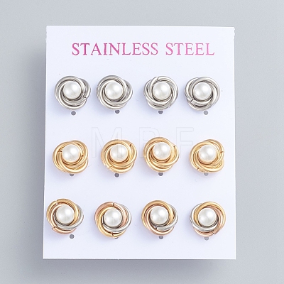 304 Stainless Steel Stud Earrings EJEW-F246-02-1