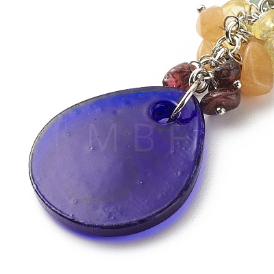 Natural & Synthetic Gemstone Beaded & Handmade Lampwork Pendants Keychain KEYC-JKC00344-01-1