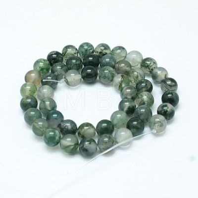Natural Moss Agate Beads Strands X-G-I199-06-6mm-1