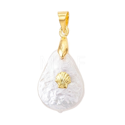 Natural Baroque Keshi Pearl Pendants PALLOY-JF05017-1