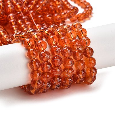 Drawbench Transparent Glass Beads Strands GLAD-Q012-8mm-13-1