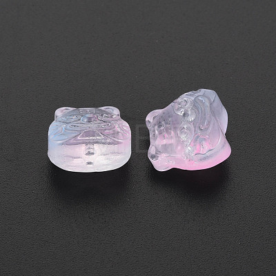 Two Tone Transparent Spray Painted Glass Beads GLAA-T022-22-C04-1