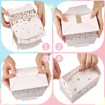 12Pcs 2 Styles Floral Printed Portable Paper Candy Gift Tote Boxes CON-CP0001-020-1