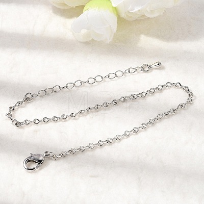 Brass Infinity Link Chain Bracelets for Women BJEW-F531-01P-1