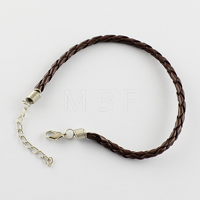 Trendy Braided Imitation Leather Bracelet Making BJEW-S076-017-1
