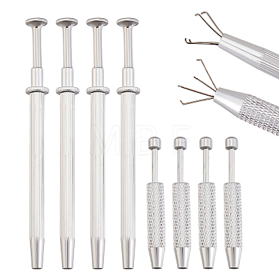 8Pcs 2 Styles Alloy 4-Claw Pick up Tool for Small Parts Pickup TOOL-ME0001-14-1