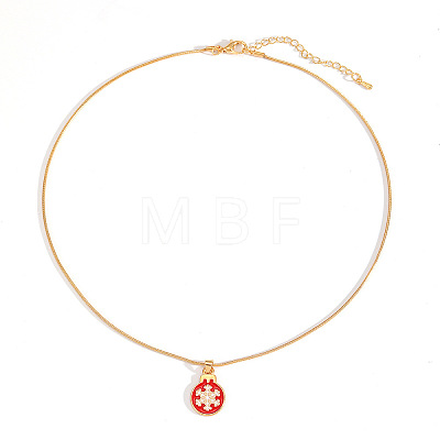 Christmas Zinc Alloy Enamel Pendant Necklaces FS-WG170EE-06-1
