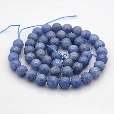 Natural Blue Aventurine Round Beads Strands G-N0120-08-8mm-1