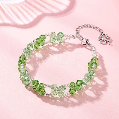 Imitation Austrian Crystal 5301 Bicone Beaded Bracelets for Women BJEW-JB12735-1