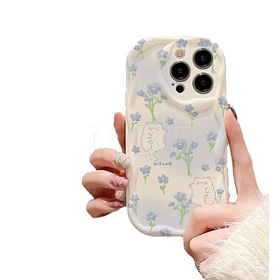 Tulip Cat Pattern TPU Plastic Mobile Phone Cover PW-WGD8F46-11-1