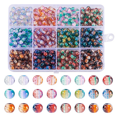 12 Colors Crackle Glass Beads CCG-TA0002-05B-1