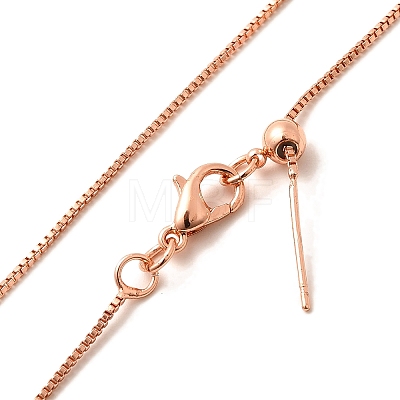 1mm Rack Plating Brass Box Chain Adjustable Slider Necklaces for Women Men MAK-L044-56RG-1