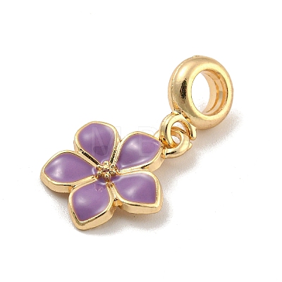 Rack Plating Alloy Enamel Flower European Dangle Charms FIND-B034-55G-05-1