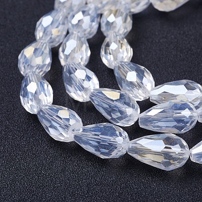 Electroplate Glass Beads Strands EGLA-D015-15x10mm-01-1