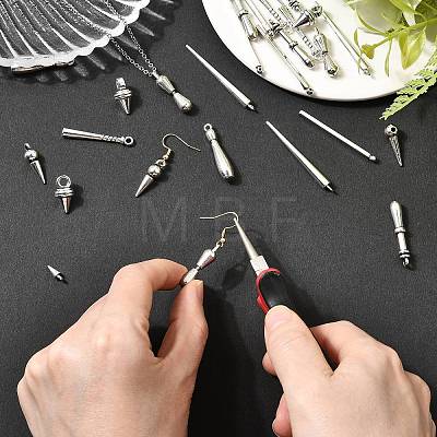 50Pcs 10 Styles Tibetan Style Alloy Charms FIND-CJ0006-06-1