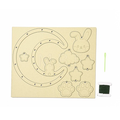 DIY Moon & Rabbit Wind Chime Making Kits DIY-A029-01-1