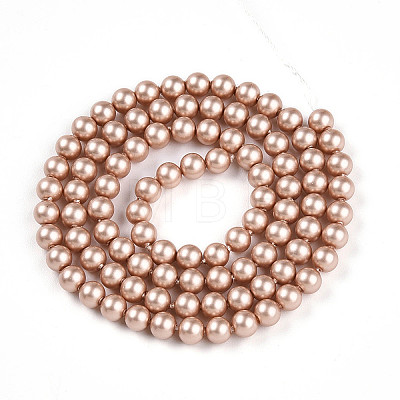 Baking Painted Pearlized Glass Pearl Bead Strands HY-N002-4mm-C02-1