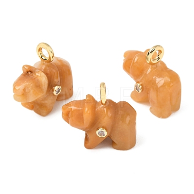 Natural Topaz Jade Carved Pendants G-H357-02G-10-1