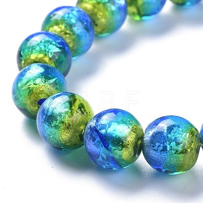 Handmade Silver Foil Lampwork Beads FOIL-K001-02A-10mm-1