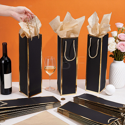 55Pcs Paper Wine Package Bags with Rope Handles CARB-UN0001-03A-1